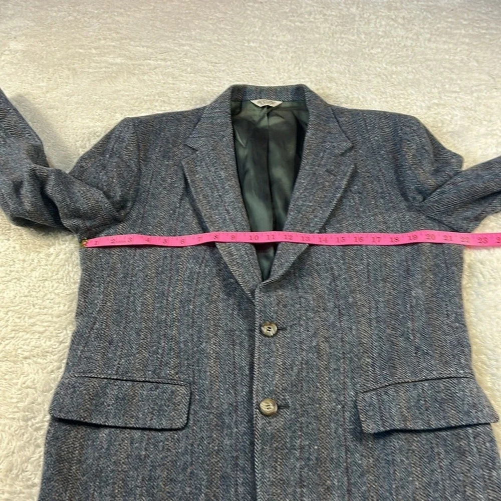 Vintage 70s‎ 80s Oakmont grey wool herringbone tweed suit jacket size 42L